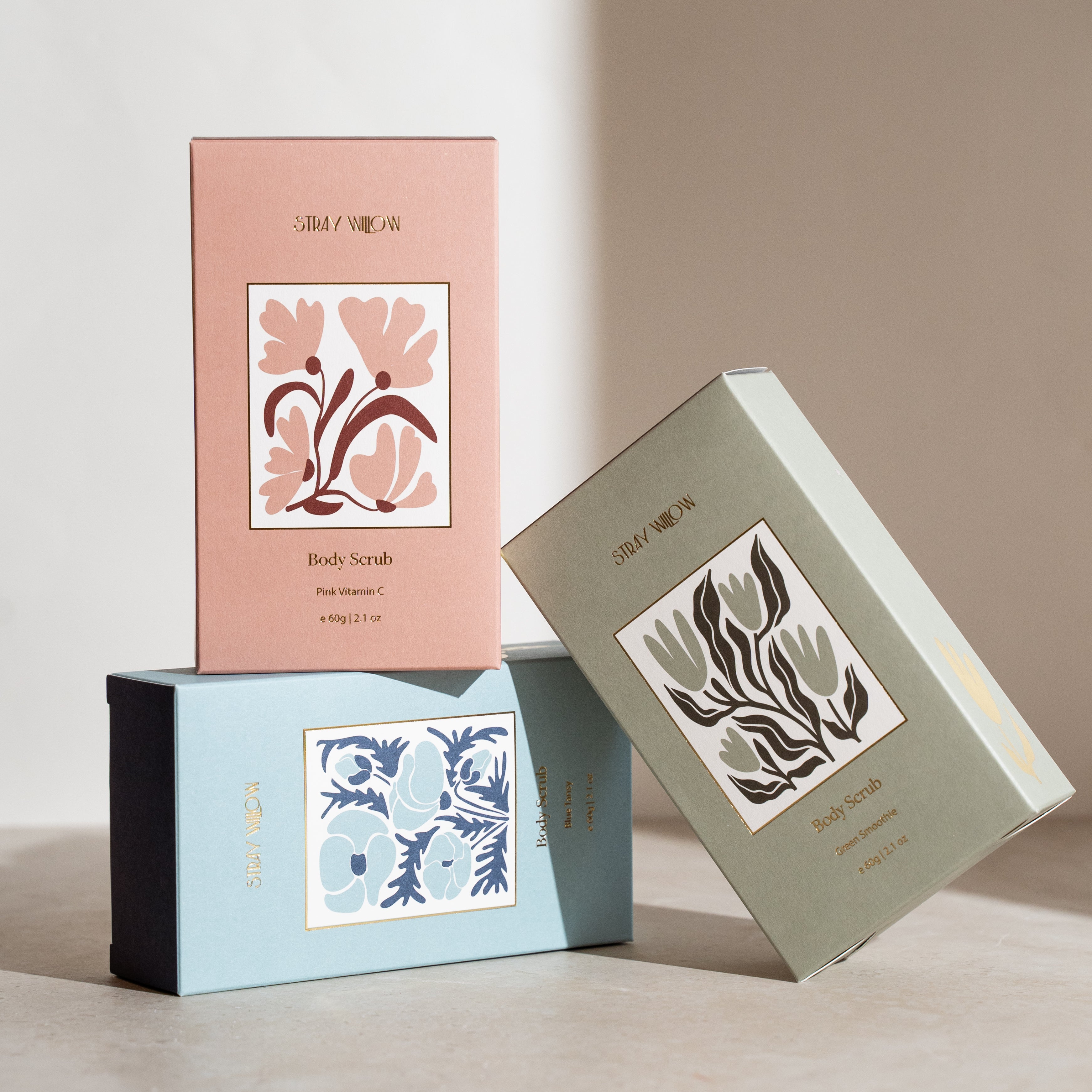 Stray Willow Trio Of scrubs for clarifying and gentle exfoliation All Natural Body Polish