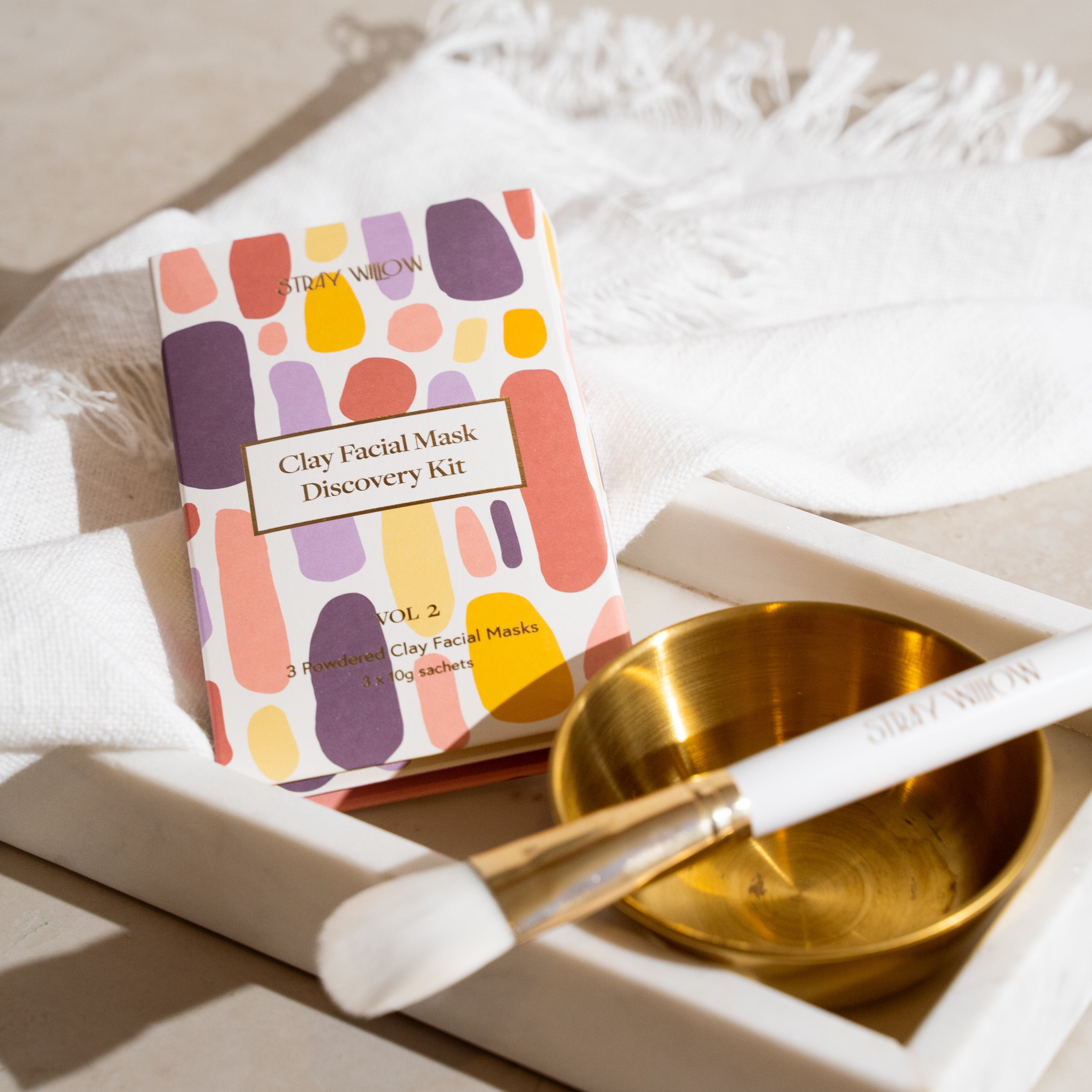 Stray Willow facial mask discovery set volume two with curated clay mask collection Brush and Bowl