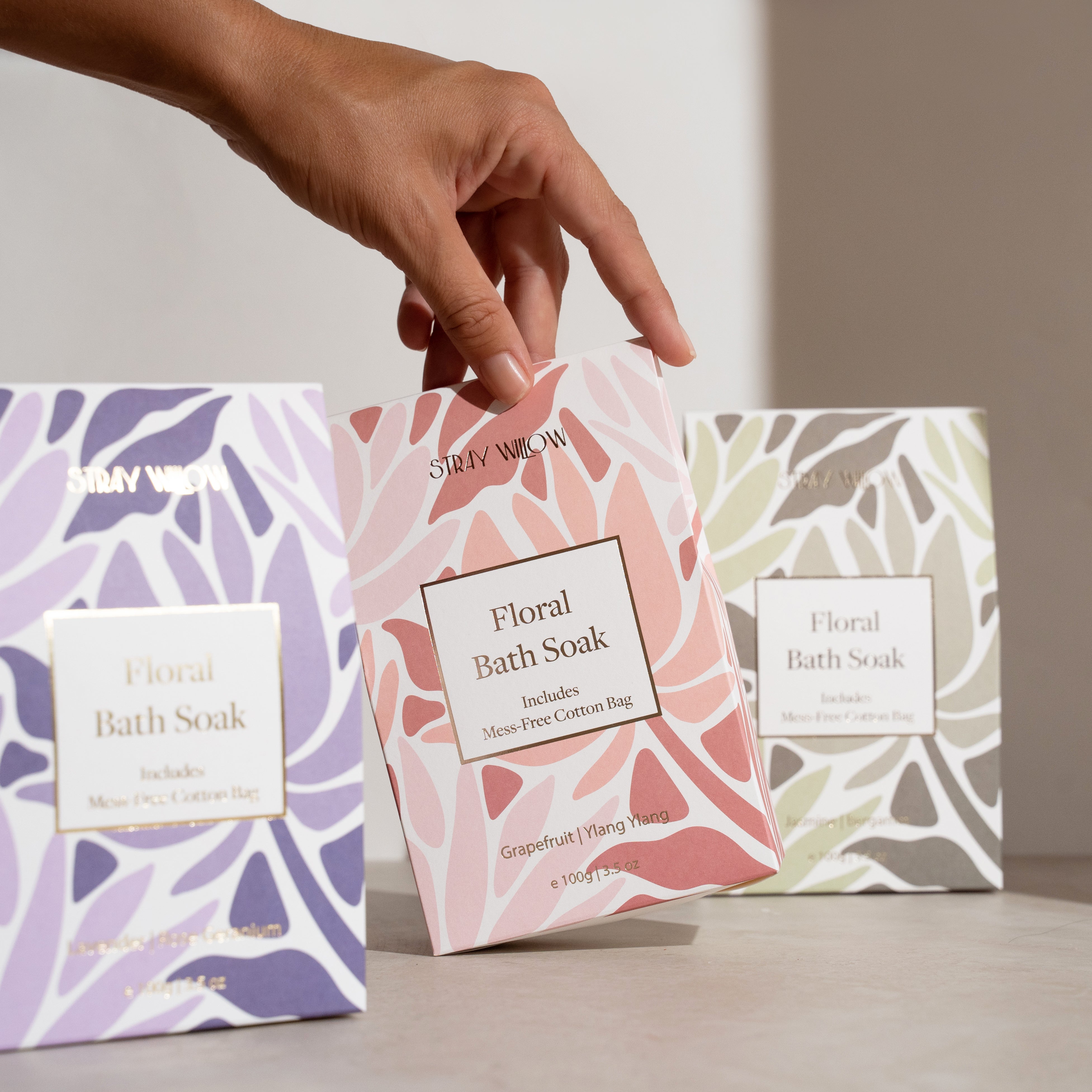 Stray Willow floral bath soaks with cotton bag for soothing botanical bath ritual All Natural