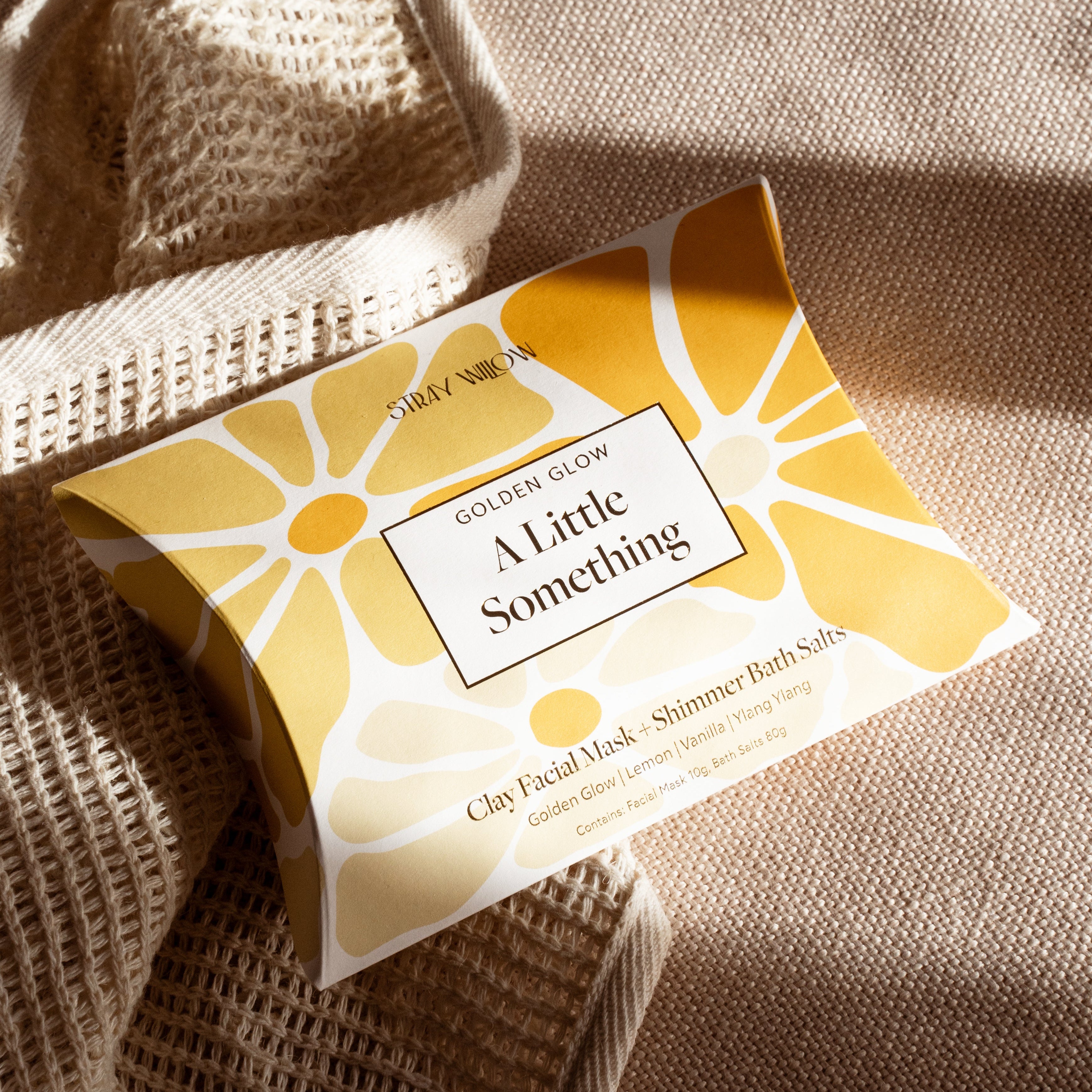 Stray Willow Golden Glow pocket duo “A Little Something” for radian Natural Skincare Duo Golden Glow Face Mask and Shimmer Bath Salts