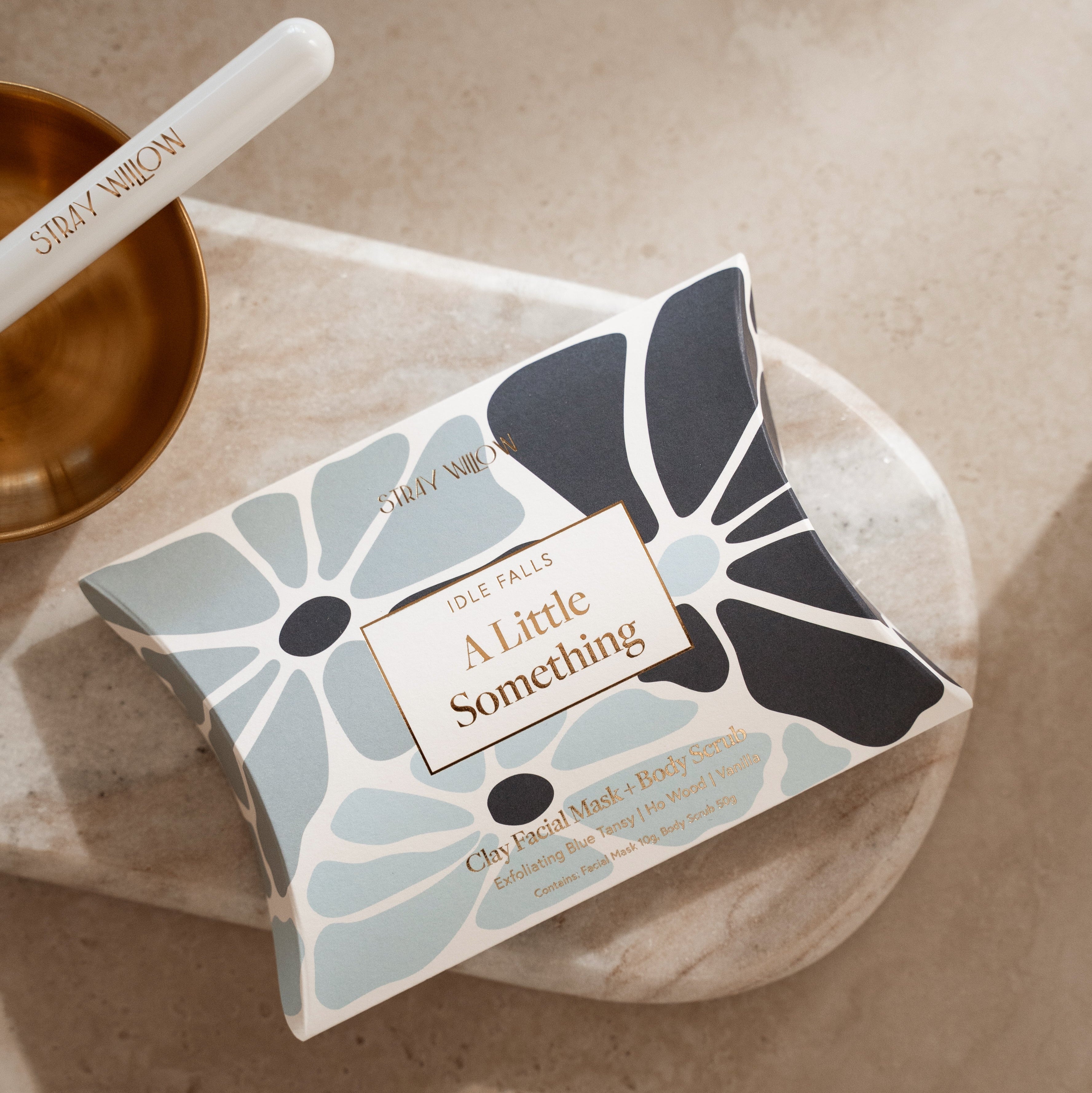 Stray Willow Idle Falls pocket duo “A Little Something” for balanced refreshing Face Mask and Body Scrub 10g 50g Natural Skincare