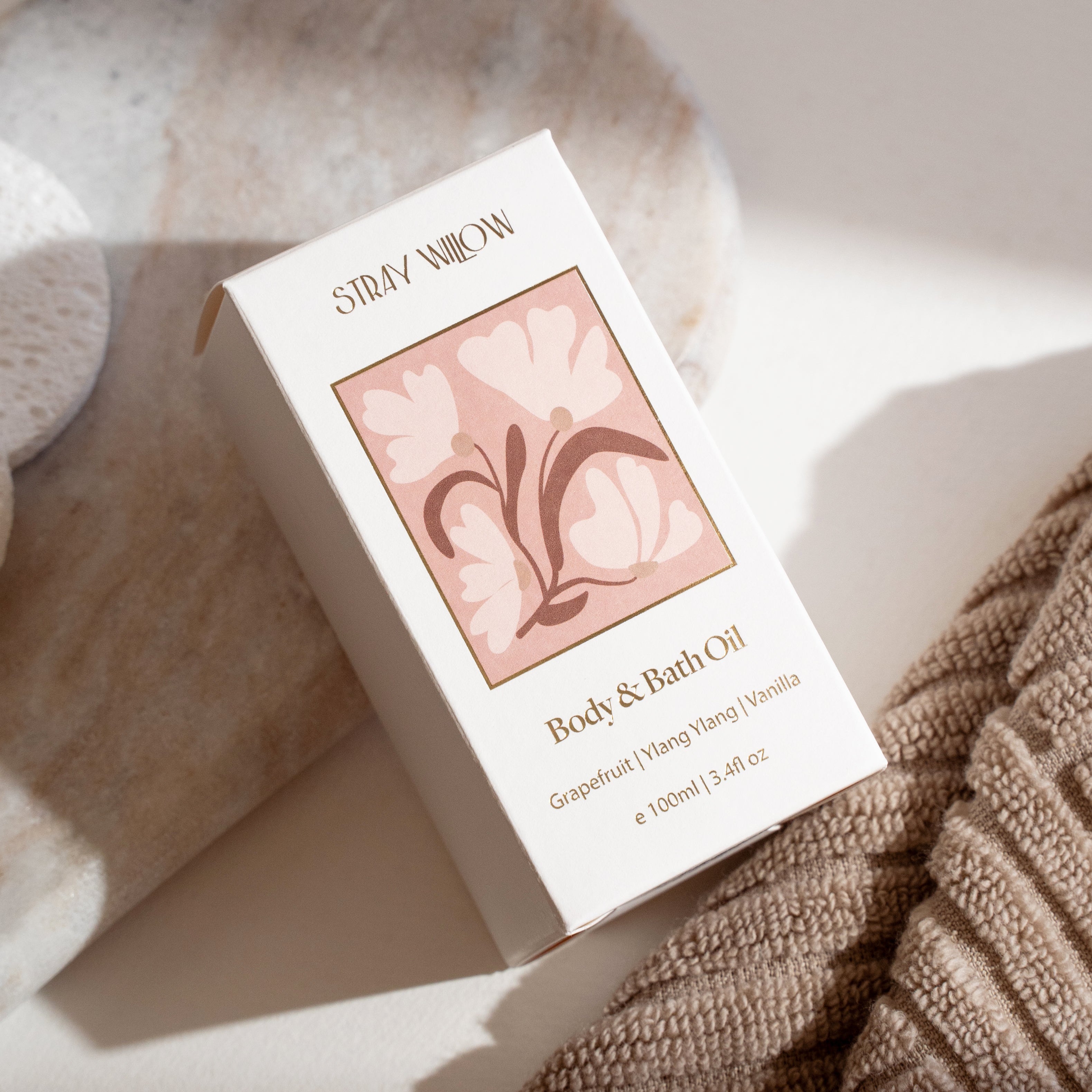 Stray Willow Sweet Muse body and bath oil with grapefruit, ylang ylang and vanilla for uplifting hydration 100ml
