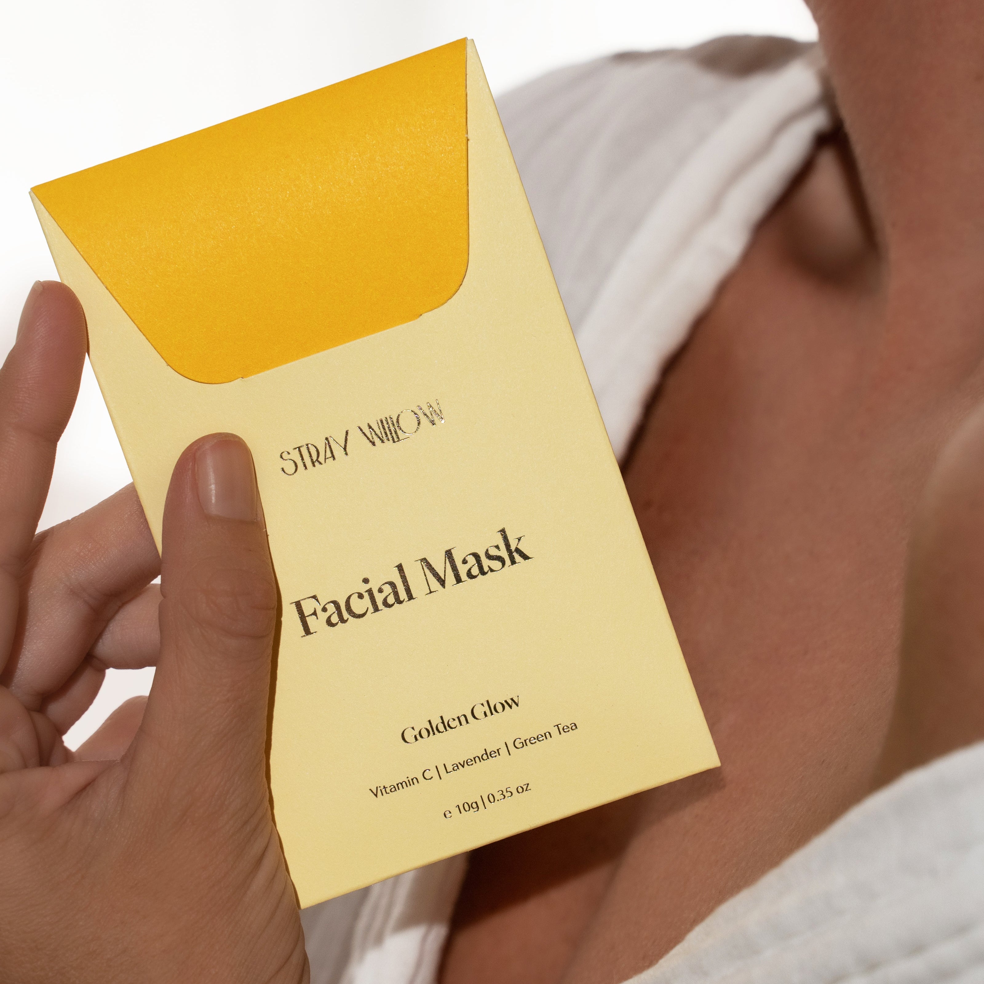 Stray Willow Golden Glow clay facial mask for illuminating and warming skin tone all natural