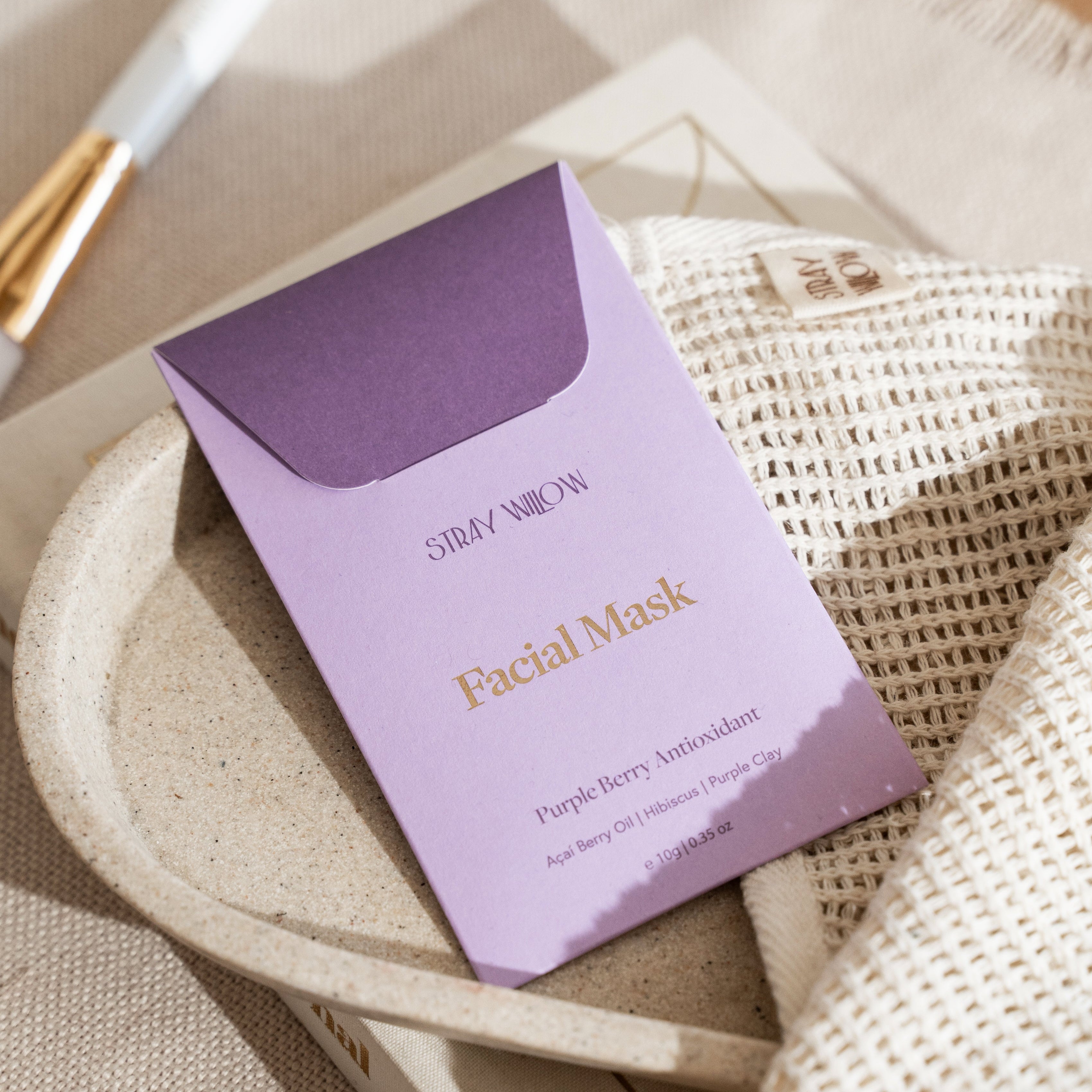 StrayWillow Natural Clay Facial Mask Powder Purple Antioxidant Berry