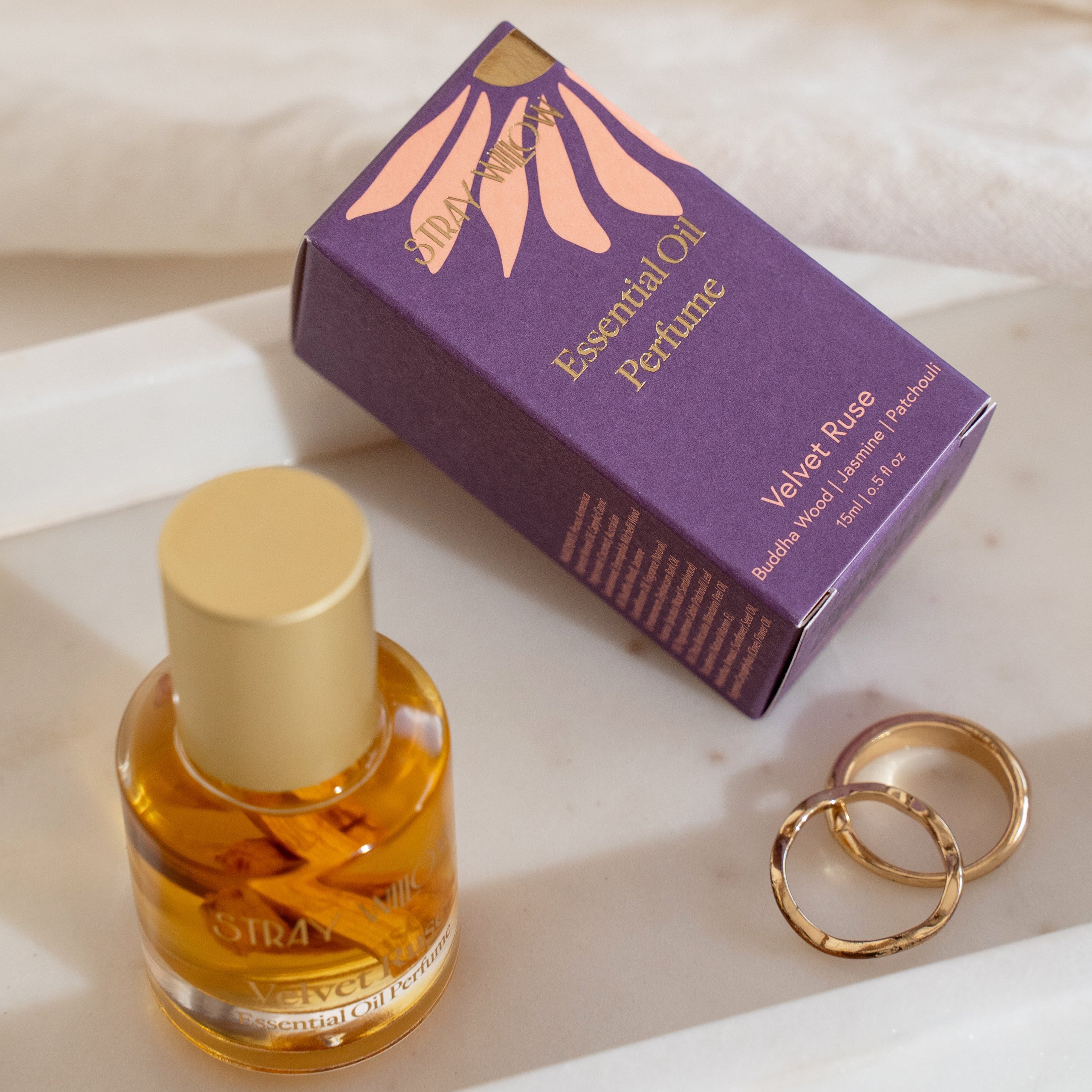 Stray Willow Velvet Ruse perfume roller for rich sensual scent profile 15ml