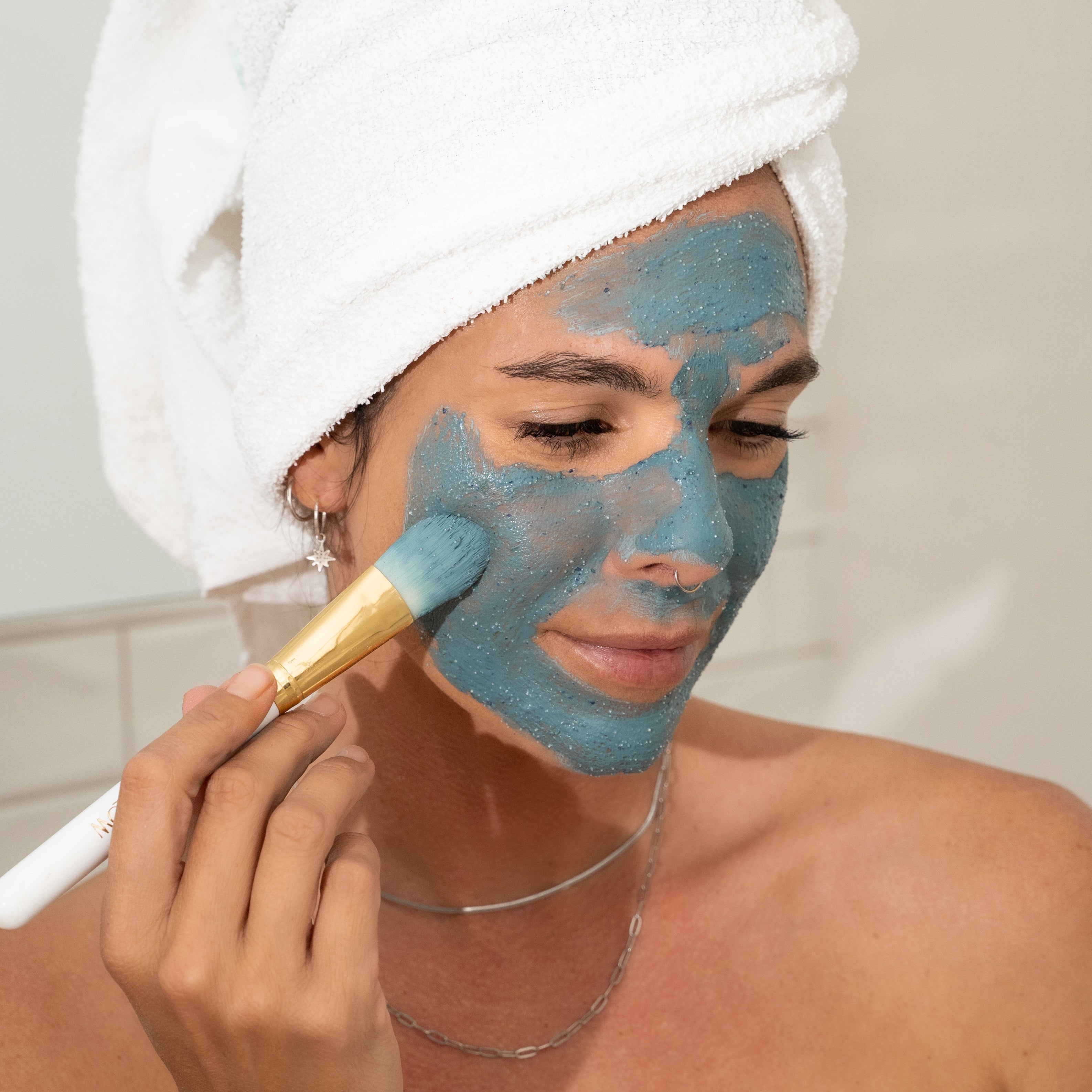 Stray Willow Blue Tansy exfoliating clay facial mask for smoothing and clarifying skin natural skincare ritual Australian Handmade Skincare