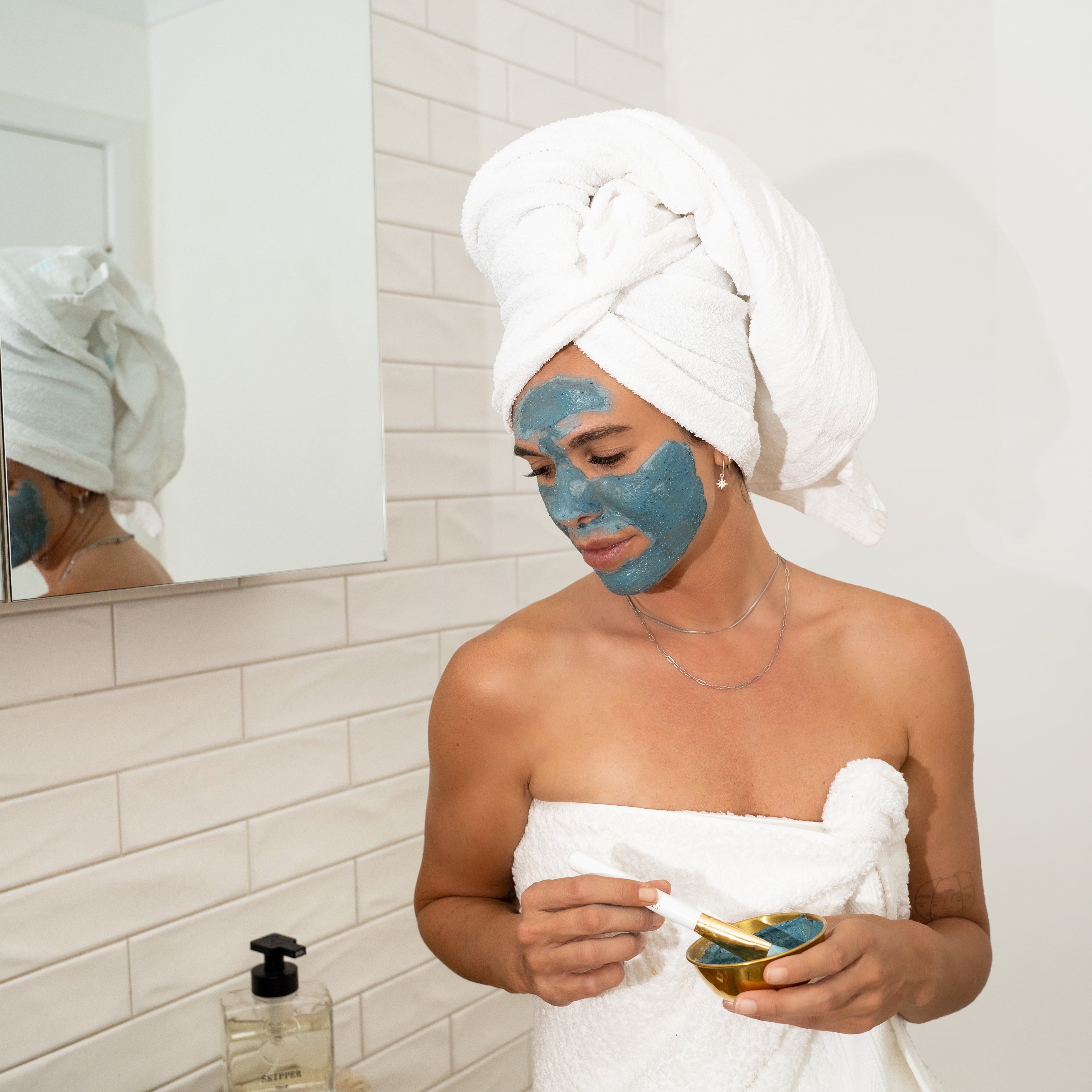 Stray Willow Blue Tansy exfoliating clay facial mask for smoothing and clarifying skin natural skincare ritual Australian Handmade Skincare