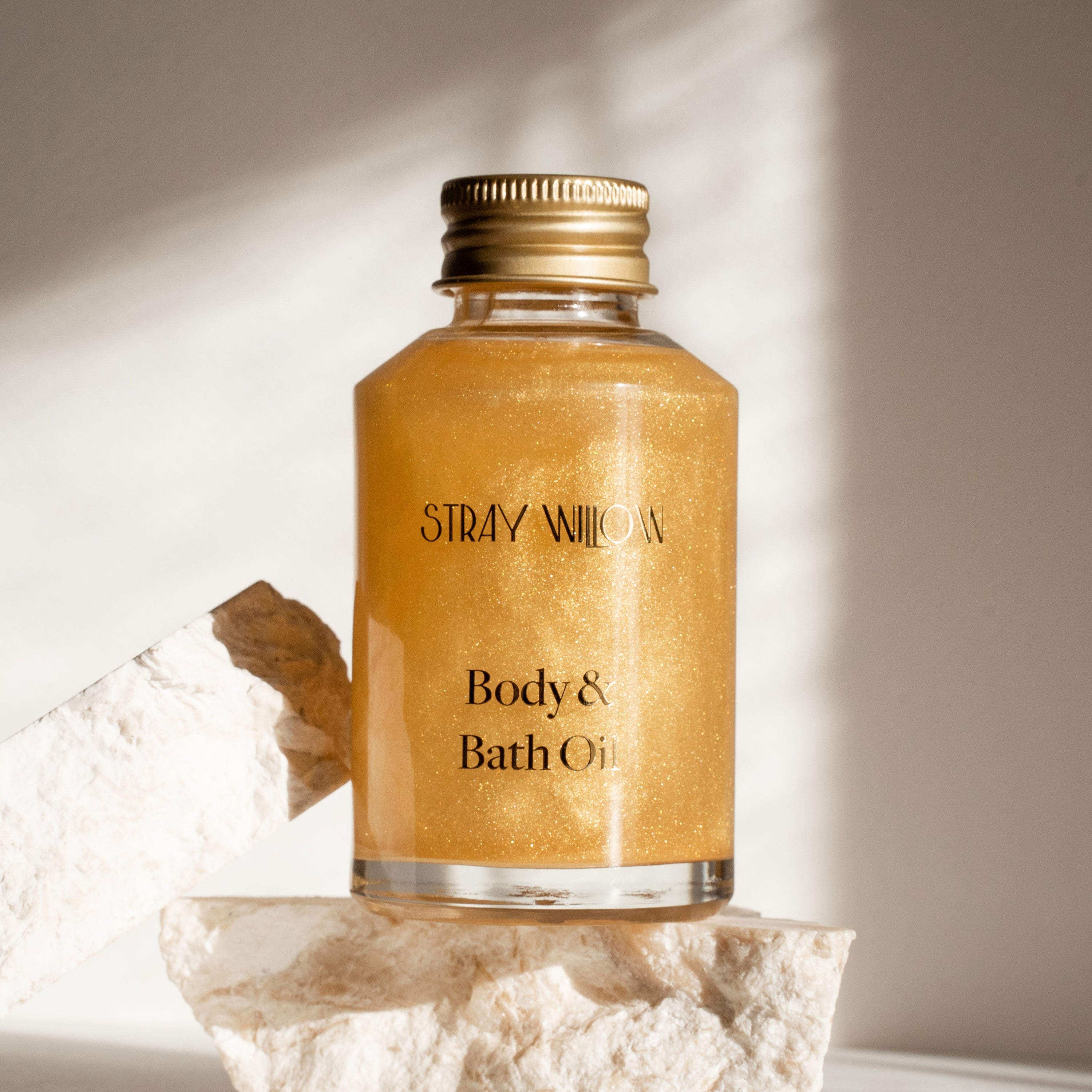 Stray Willow Glow shimmer body oil with orange, neroli and vanilla for radiant luminous skin Natural Skincare 100ml