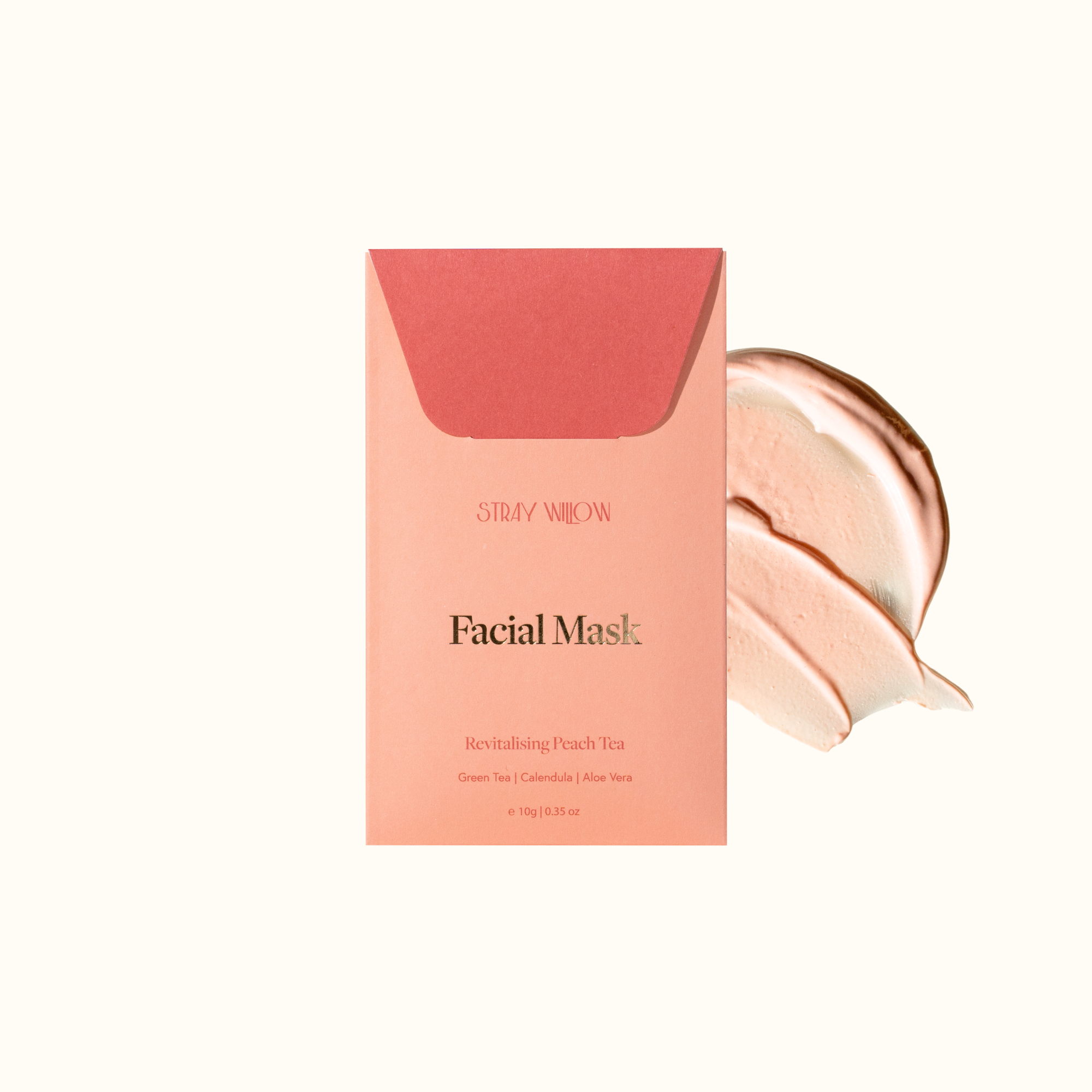 Stray Willow Peach Tea clay facial mask for revitalising and soft glowing skin Natural Skincare