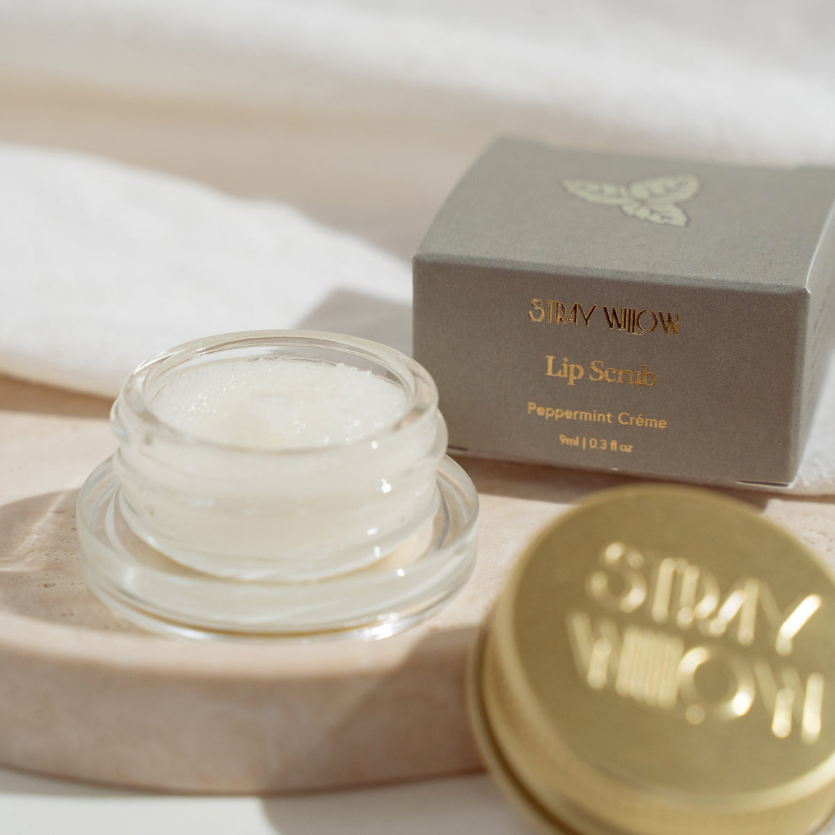 Stray Willow Peppermint Crème Lip Scrub – natural sugar lip exfoliator