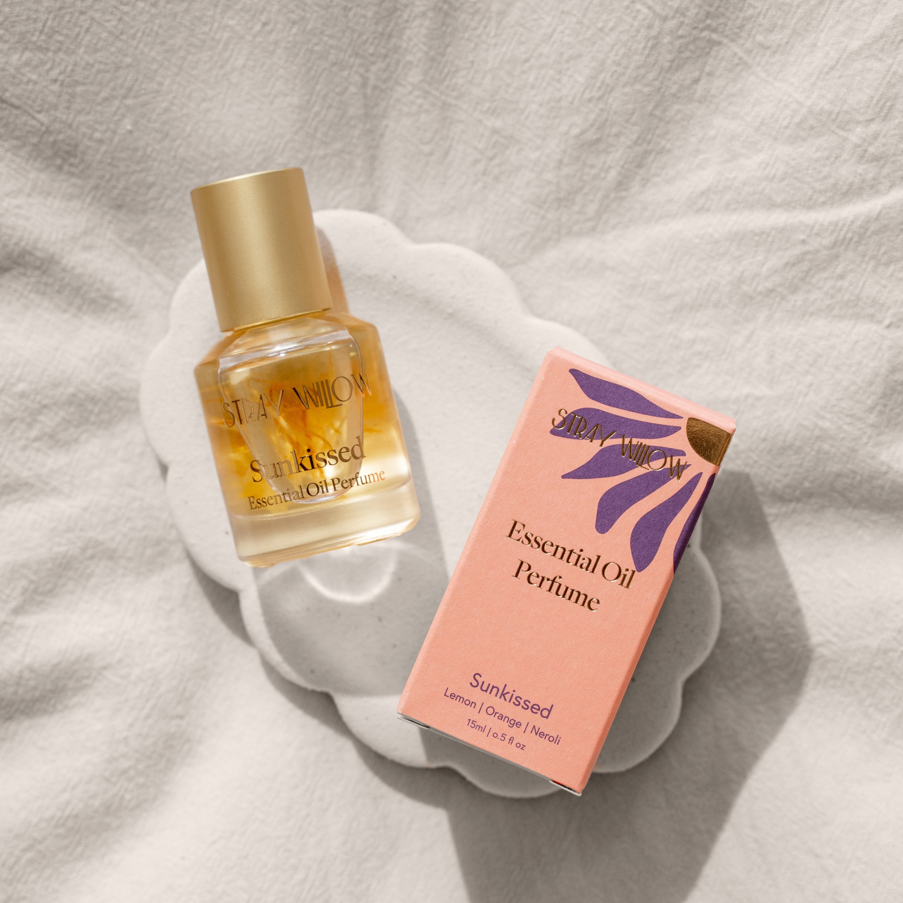 Stray Willow Sunkissed perfume roller for warm bright uplifting fragrance 15ml